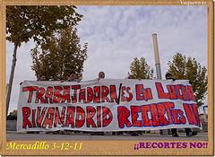 Manifestación en Rivas contra los recortes económicos y de derechos laborales en la Empresa Municipal de Servicios