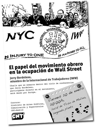 [Gráficas-Madrid] Charla sobre el movimiento Occupy Wall Street con Jerry Bordeleau (IWW)