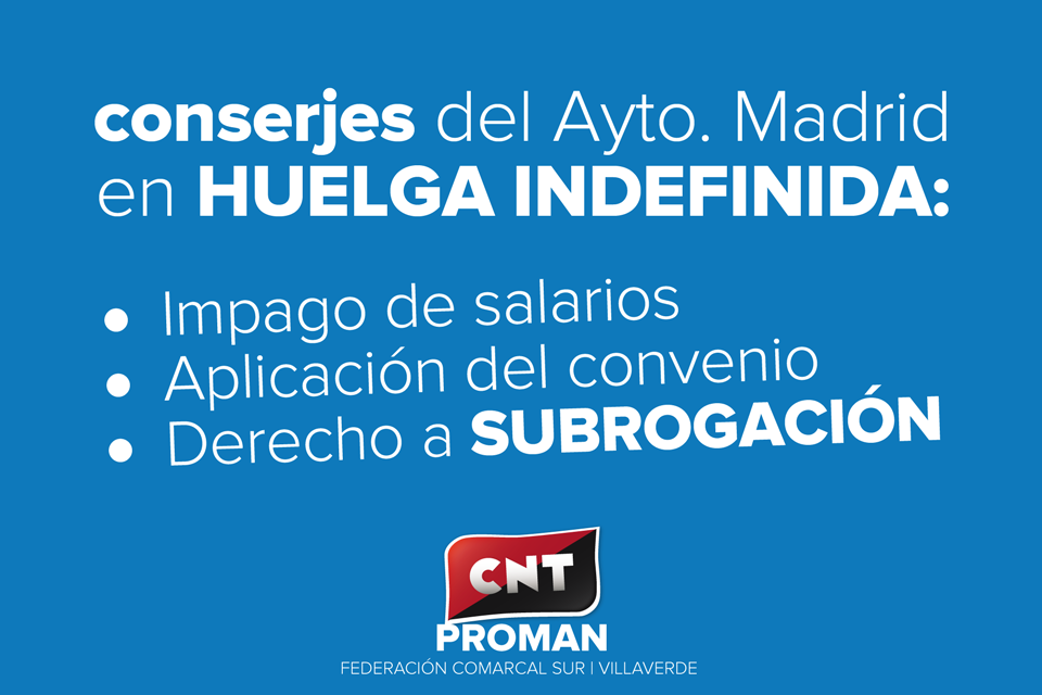 CNT Proman demanda al Ayto. de Madrid como responsable subsidiario