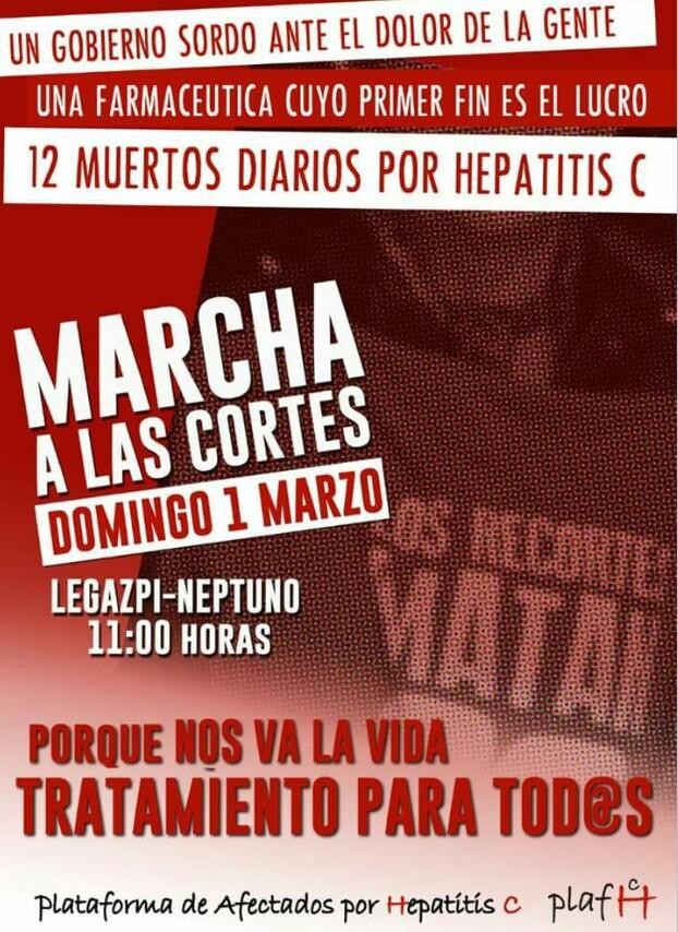 Manifestación 1 de marzo de 2015 Apoyo Afectados Hepatitis C