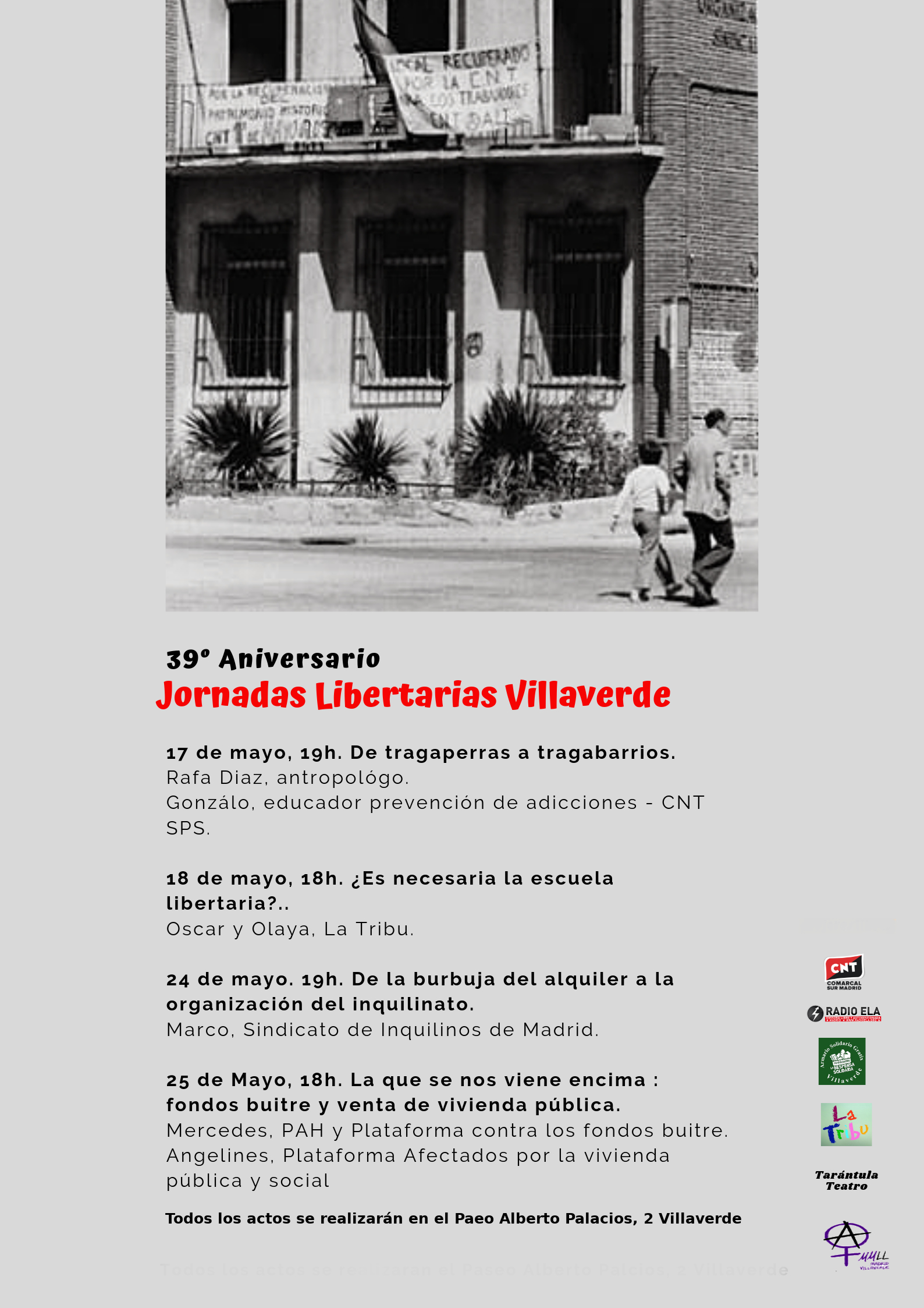 [39º aniversario Ateneo] Jornadas Libertarias Villaverde