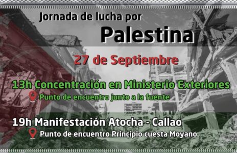 40.000 razones. Jornada de lucha por Palestina el 27 de septiembre