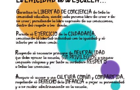 Campaña unitaria 2025: “Por una Escuela Pública y Laica. Religión fuera de la Escuela»